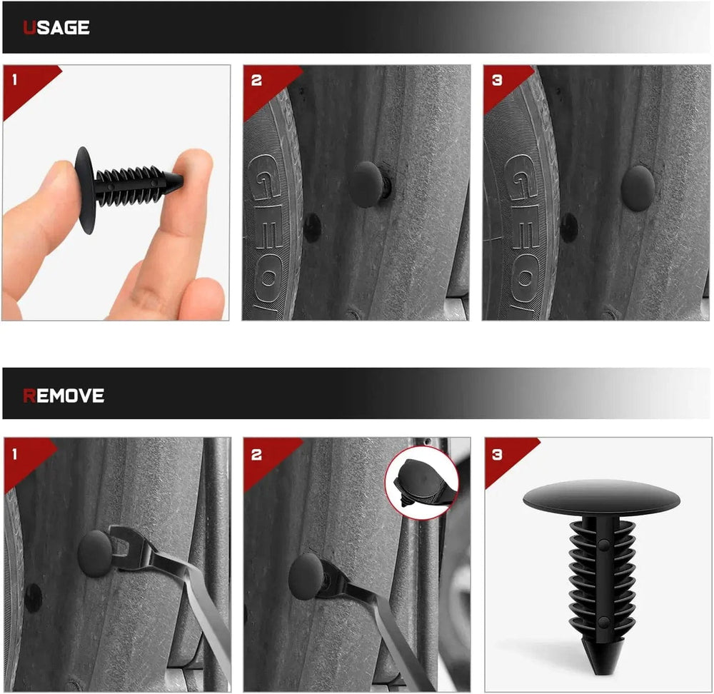 retainer clips 100 Pcs Hole 8mm Bumper Rivet Fender Clips for GM 1605396, 1595864 for Chrysler 6030441 for Ford 388577S