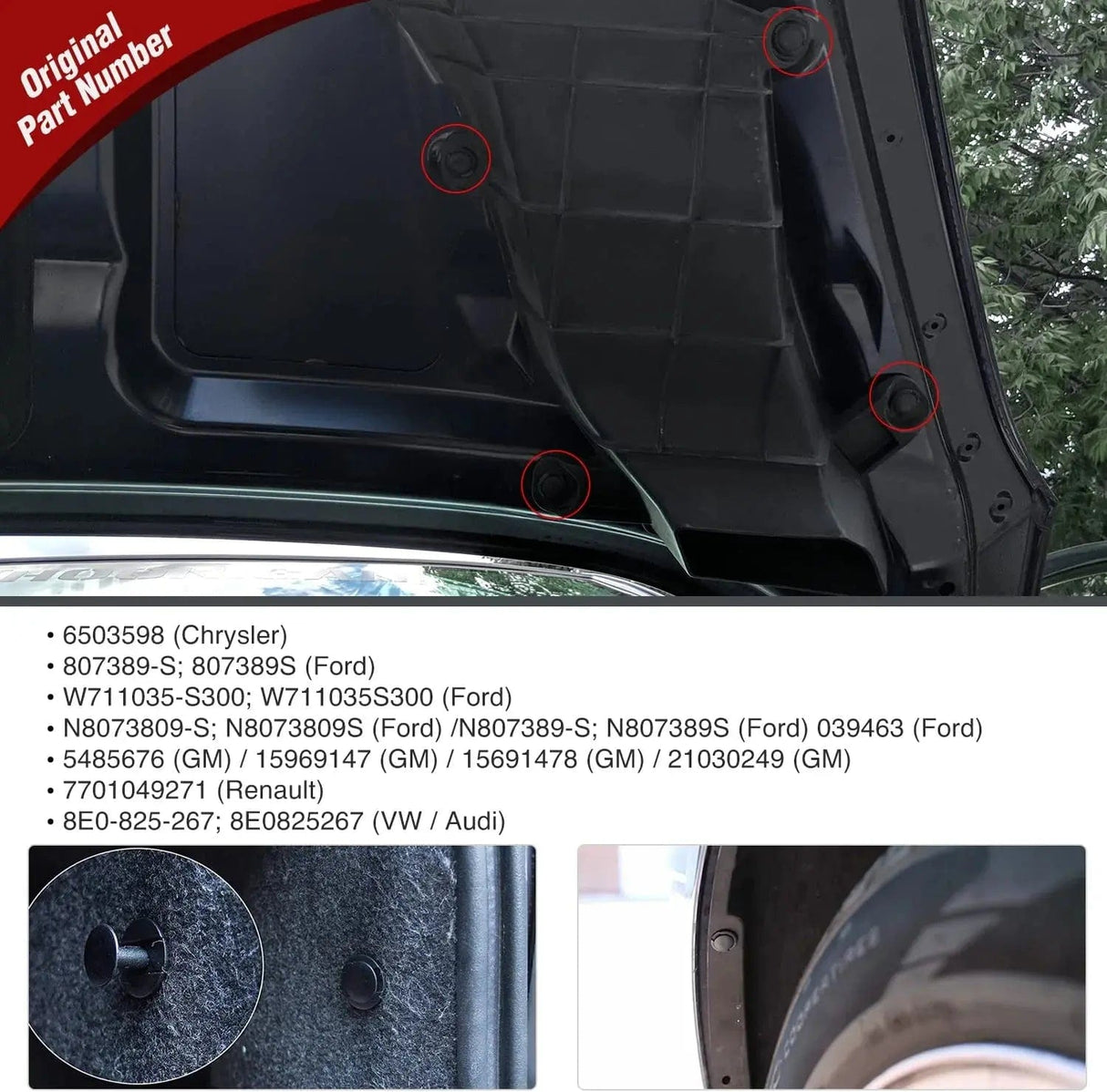 retainer clips 100 Pcs Hole 9mm Bumper Rivet Clips for GM 21030249 Ford N807389S Chrysler 6503598 Nylon Car Push Fastener Kits