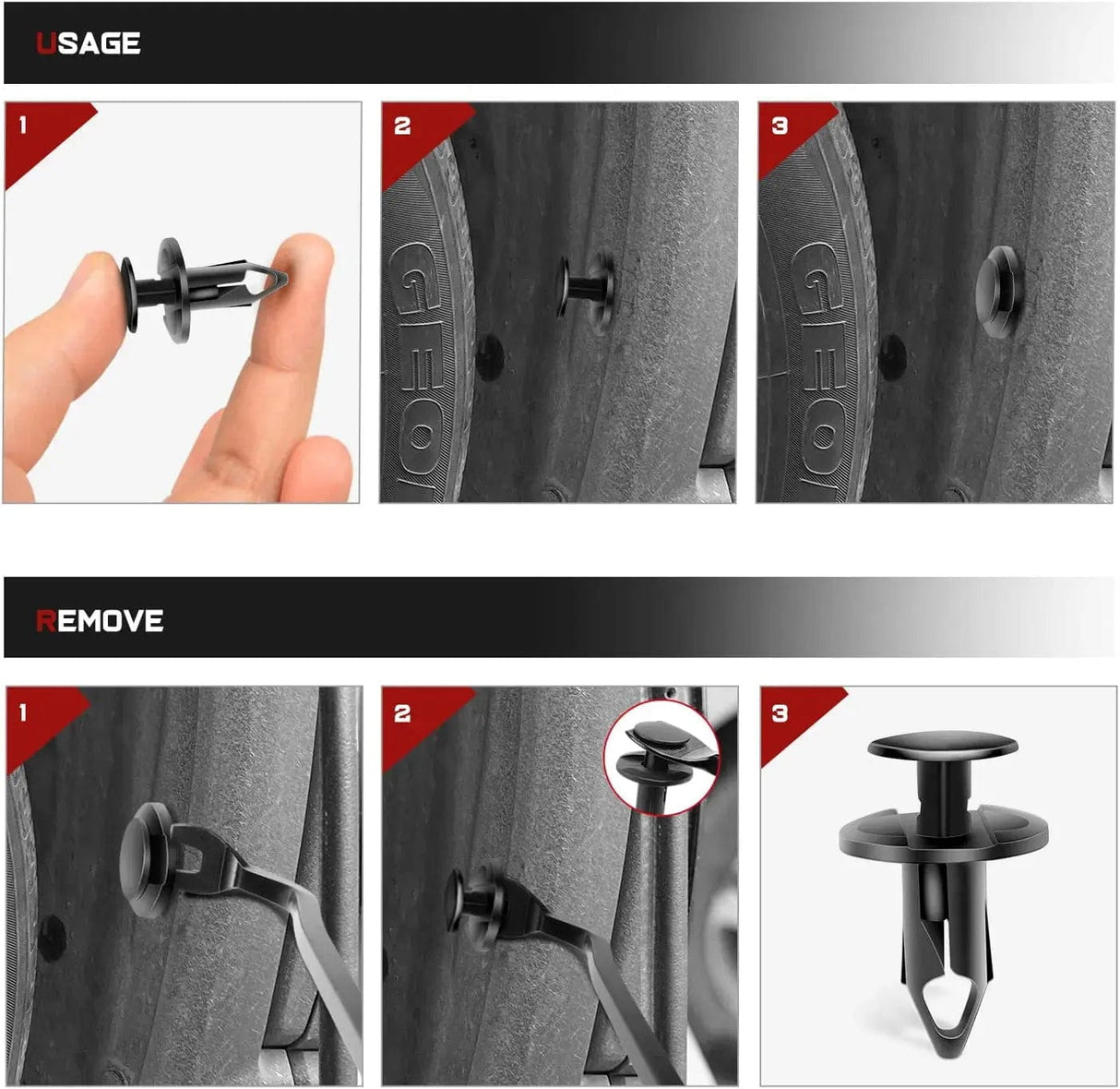 retainer clips 100 Pcs Hole 9mm Bumper Rivet Clips for GM 21030249 Ford N807389S Chrysler 6503598 Nylon Car Push Fastener Kits