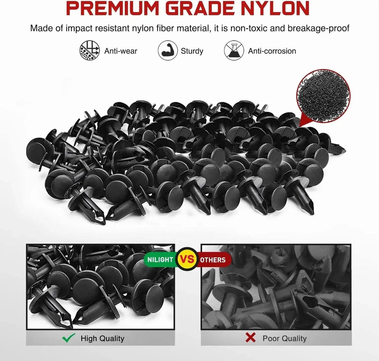 retainer clips 100 Pcs Hole 9mm Bumper Rivet Clips for GM 21030249 Ford N807389S Chrysler 6503598 Nylon Car Push Fastener Kits