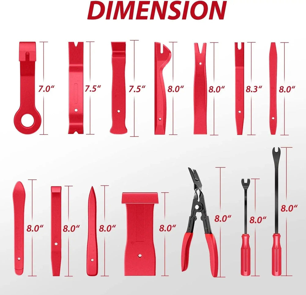 Fender 102 Pcs Trim Removal Tool Kit Red