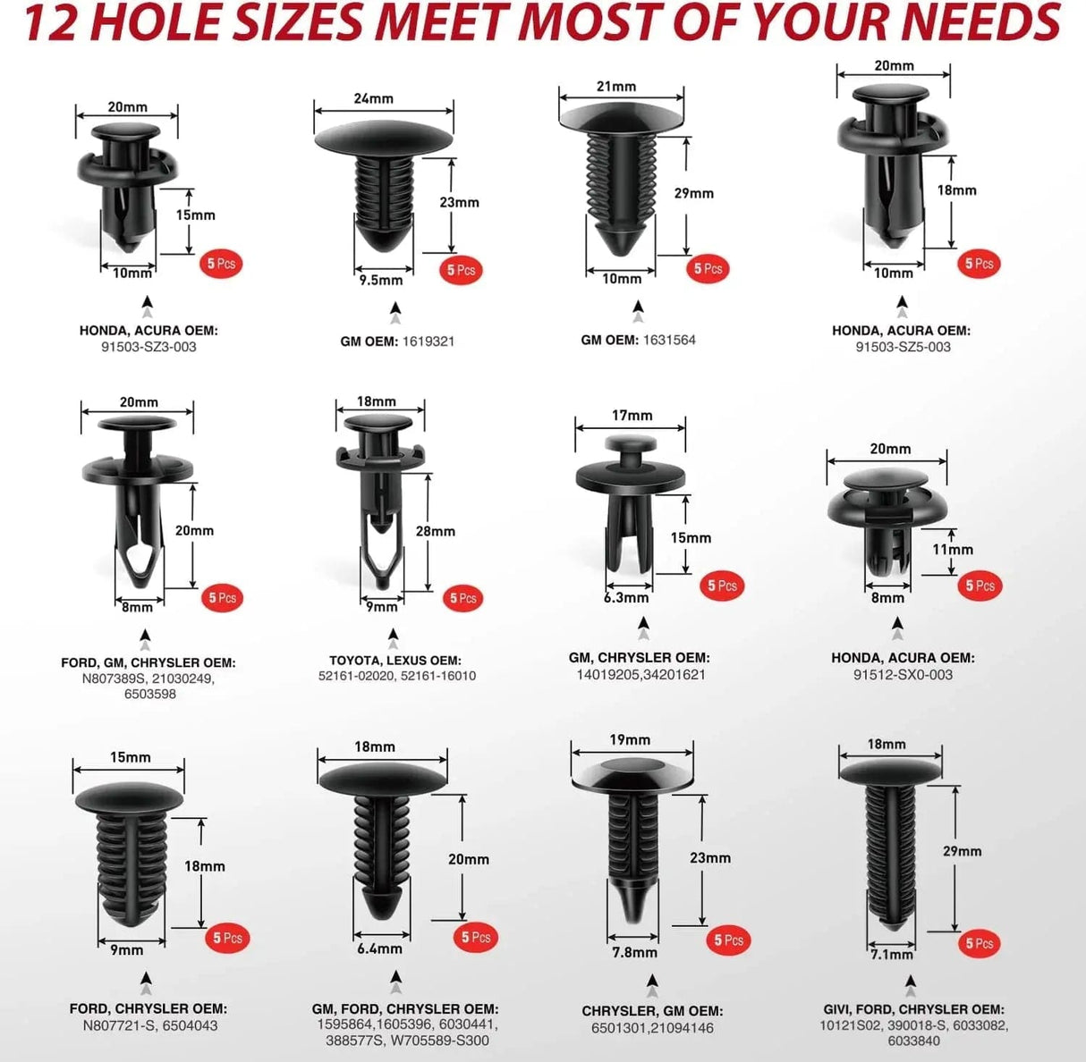 Fender 102 Pcs Trim Removal Tool Kit Red