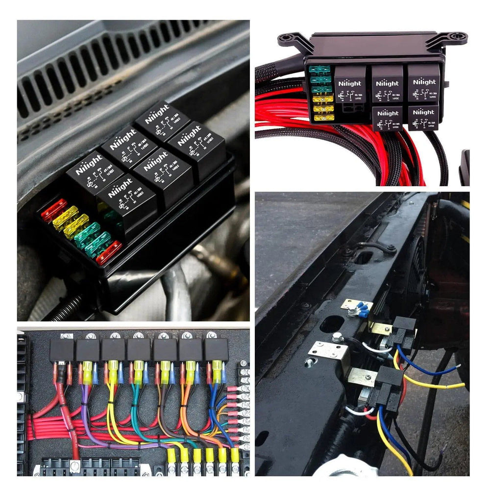 Nilight 10 Pack SPDT Electrical Relays 12V 30/40 Amp 5-Pin Switch for Automotive Truck Marine Boat