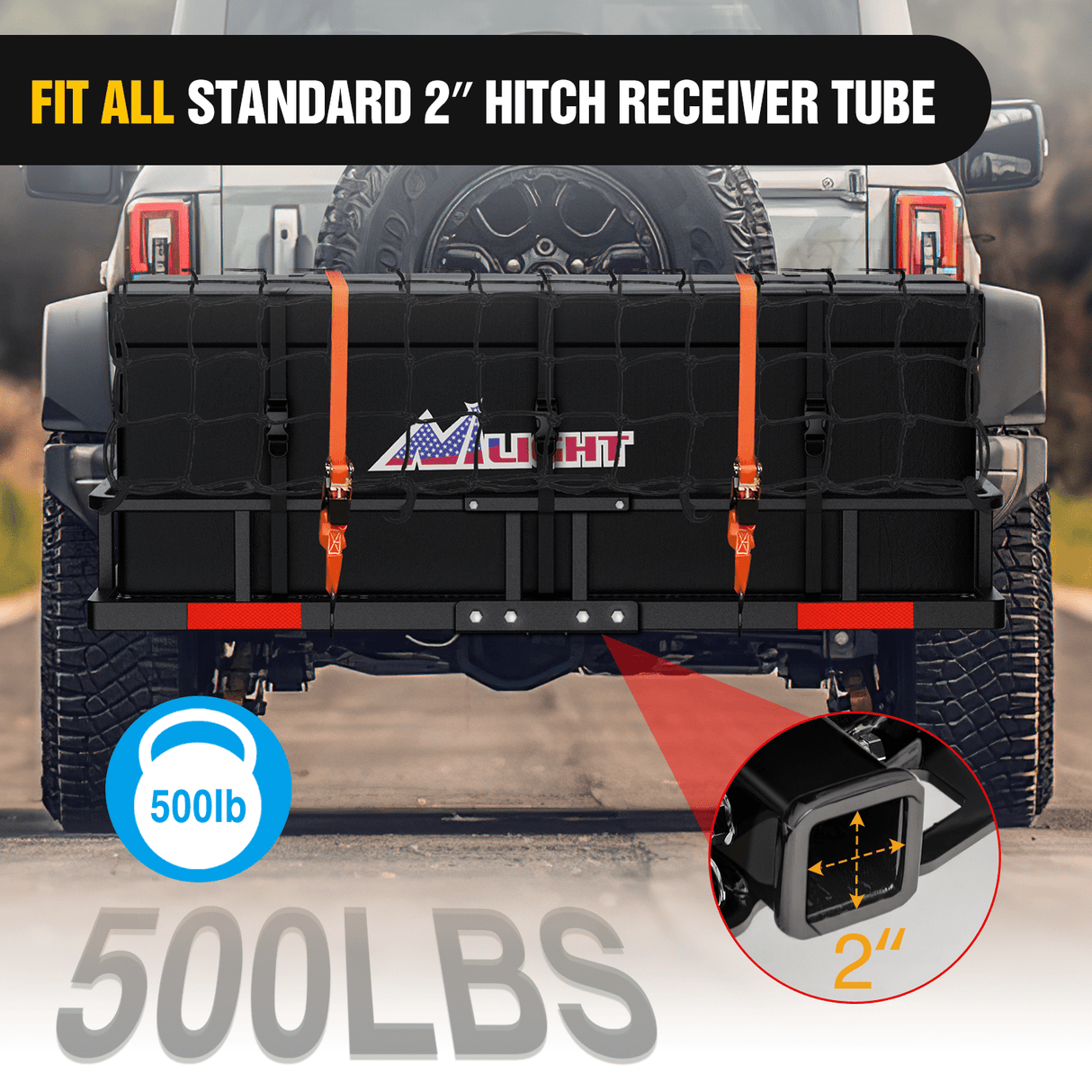 Cargo Carrier 60 x 20 x 7.87 Inch Hitch Cargo Carrier Set