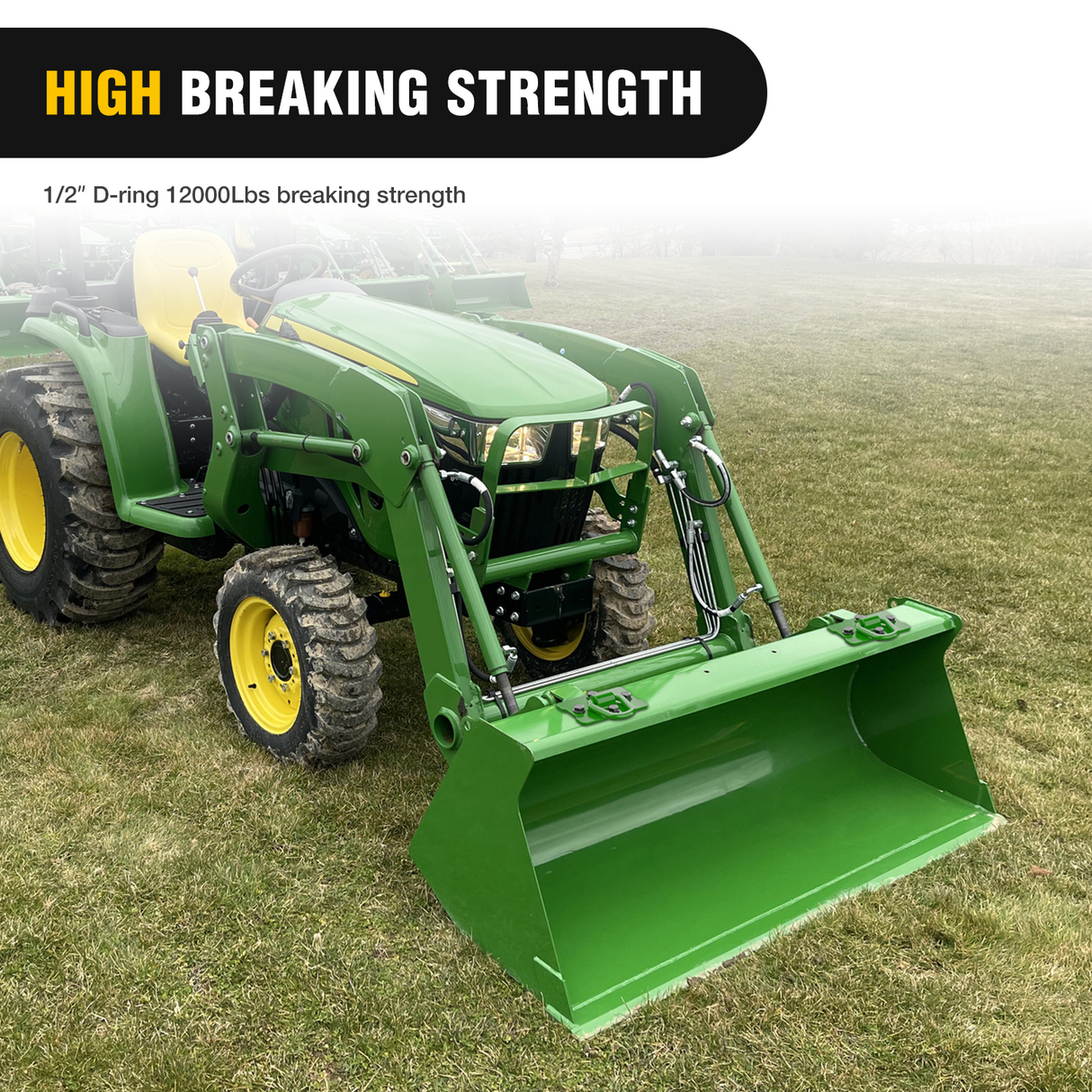 Nilight 2Pcs 1/2inch D Rings for Trailers Heavy Duty Trailer Tie Down Rings, Incl. Mounting Hardware, Forged Steel Bolt-On Grab with Back Plates Compatible with Tractor RV UTV Truck, Max 12000Lbs, Green