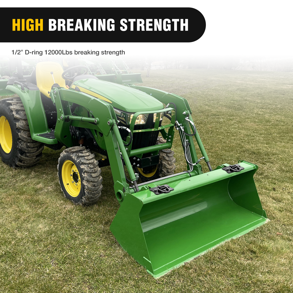 Nilight 2Pcs 1/2inch D Rings for Trailers Heavy Duty Trailer Tie Down Rings, Incl. Mounting Hardware, Forged Steel Bolt-On Grab with Back Plates Compatible with Tractor RV UTV Truck, Max 12000Lbs, Black