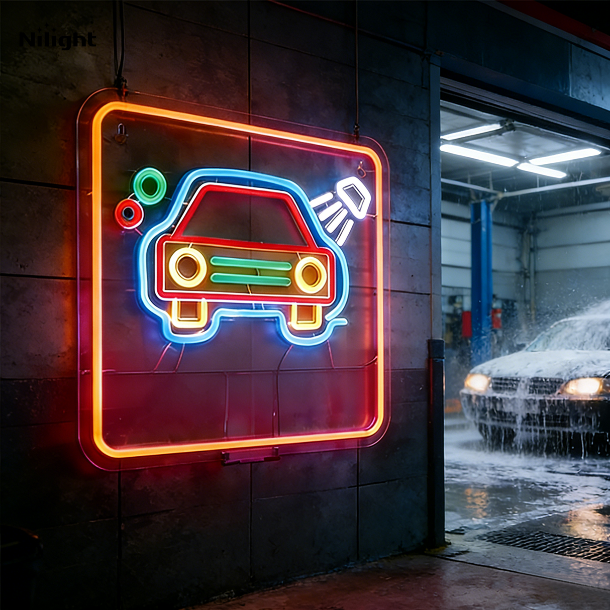 Decorative lighting in the nature of electrically-illuminated vehicle headlights and tail lights
