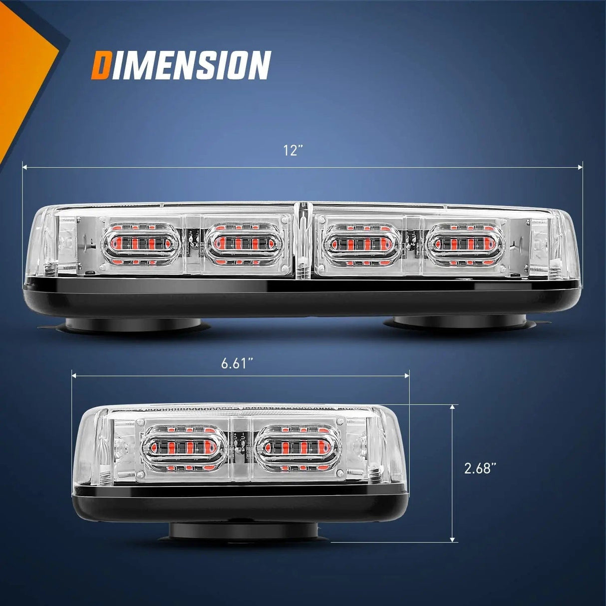 Roof Top strobe light 12 Inch 48 Leds Roof Top Red Emergency Strobe Light