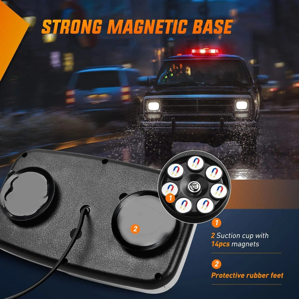 Roof Top strobe light 12 Inch 48 Leds Roof Top Red White Emergency Strobe Light