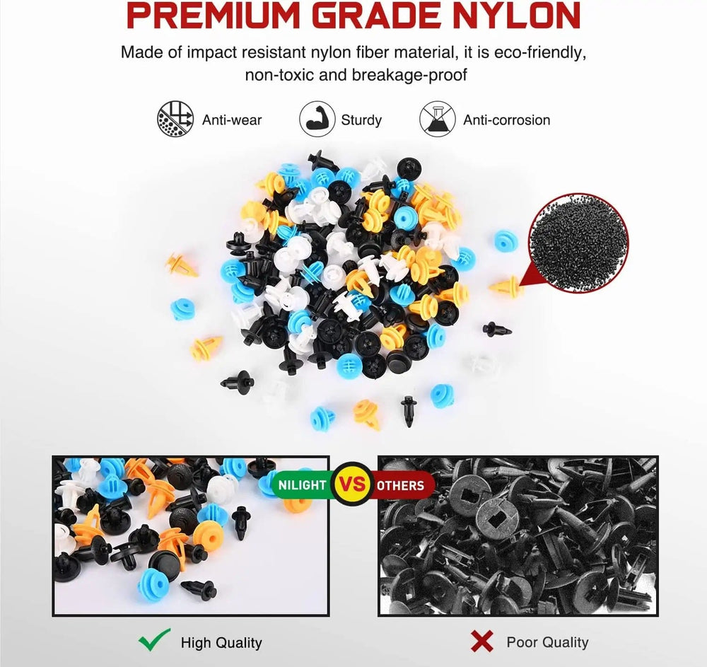 retainer clips 120 Pcs Hole 6.5mm 8mm 9mm 9.5mm 11mm Car Retainer Clips Fastener Remover Expansion Screws Replacement Kit Bumper Push Rivet Clips for GM Toyata Lexus Subaru