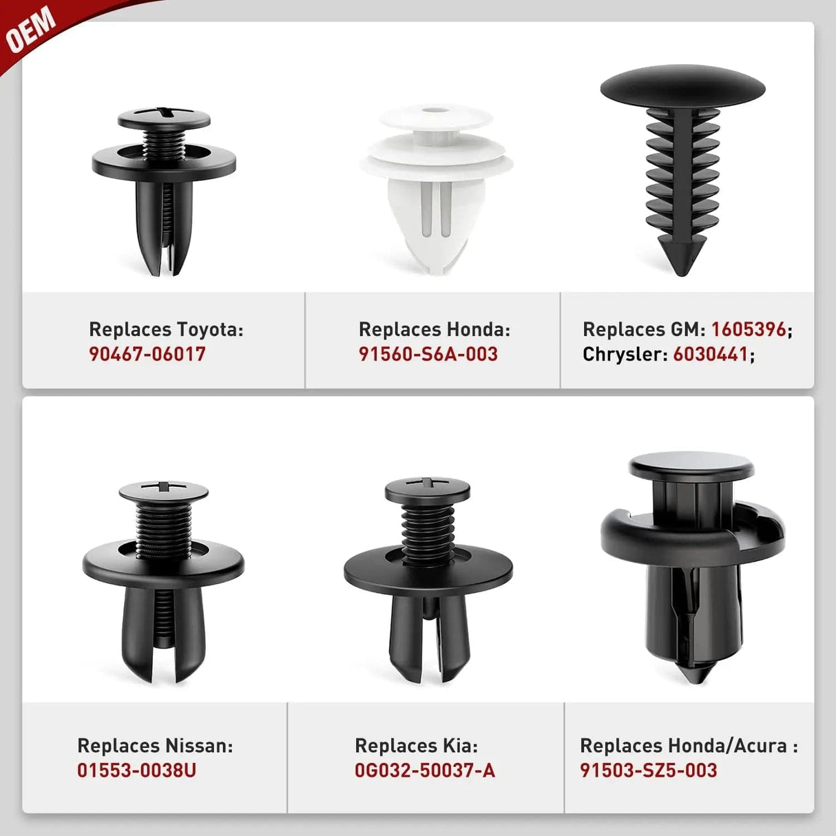 retainer clips 120 Pcs Hole 6mm 7.6mm 8mm 8.8mm 10mm Car Retainer Clips Fastener Remover Expansion Screws Replacement Kit Bumper Push Rivet Clips for GM Ford Honda Chrysler