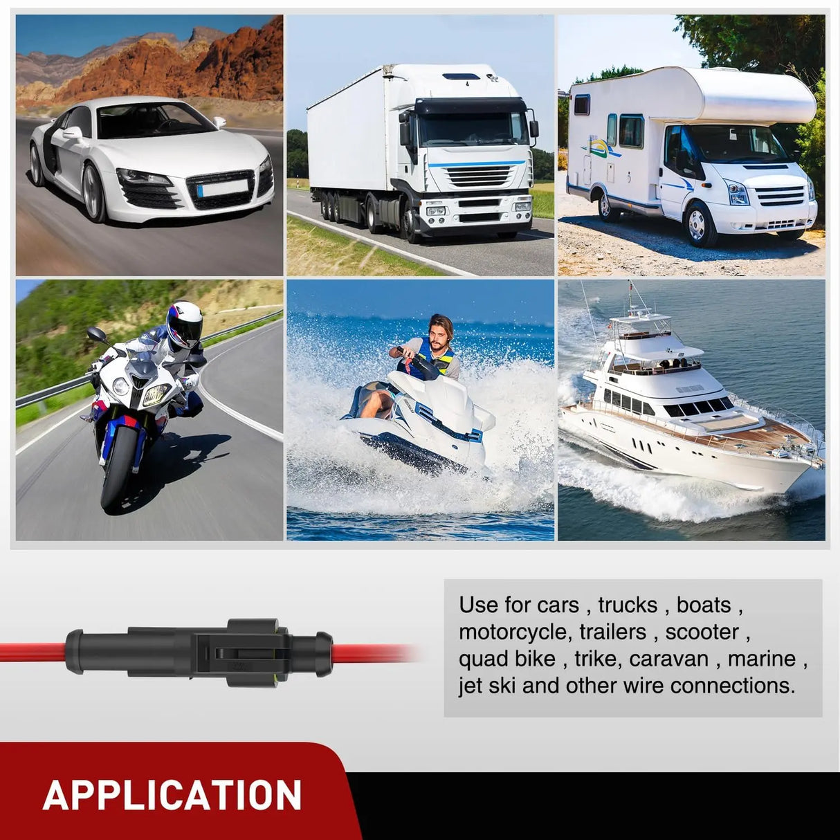 120PCS 1 Pin Electrical Connector Plug Male Female Terminal Wire Connector Nilight