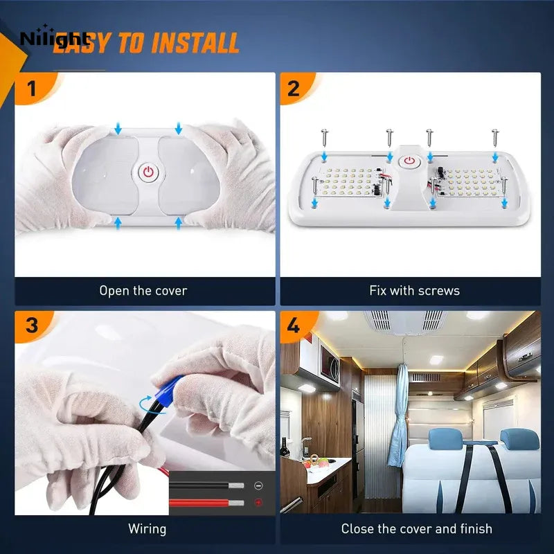 Interior Lights RV Interior Ceiling White LED Lights (Pair)