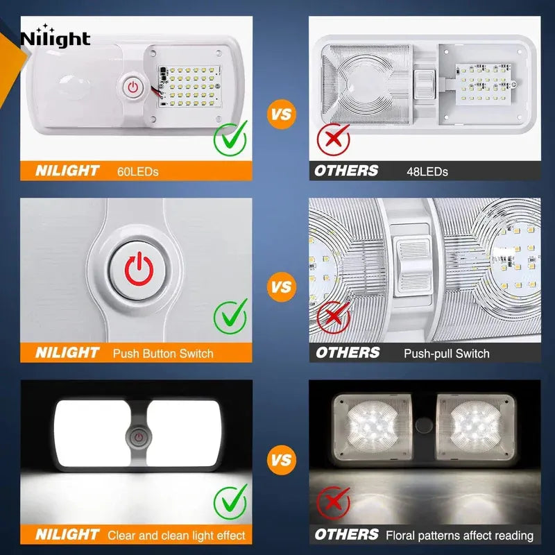 Interior Lights RV Interior Ceiling White LED Lights (Pair)