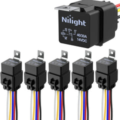 5Pack 5Pin SPDT 12V Relay W/ 12AWG Tinned Copper Wires