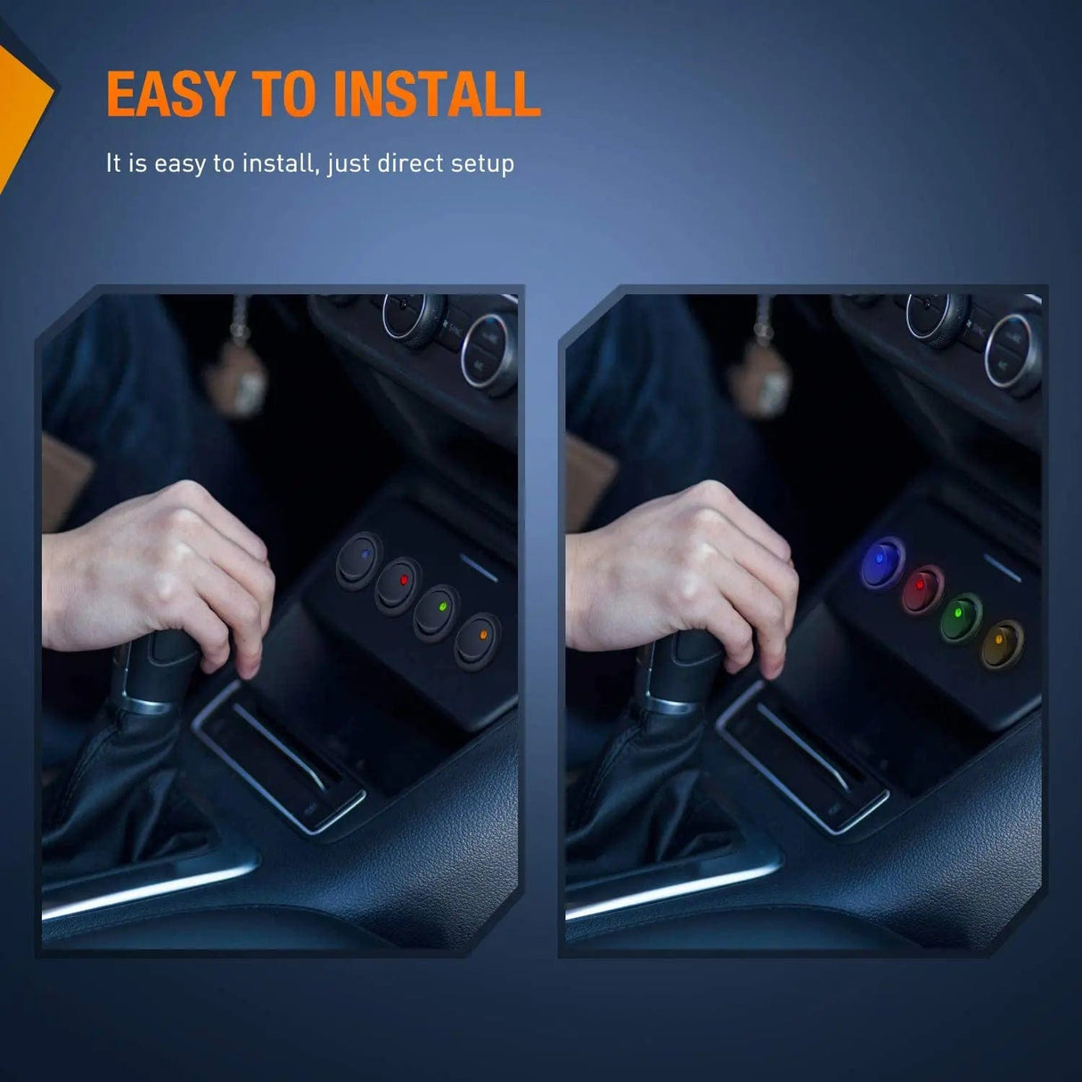 Rocker Switch 12Pcs 12V 20A Round Toggle LED Switch With Wires