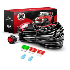 12AWG Wire Harness Kit 1 Lead W/ 12V 3Pin Switch | 3 Fuses | 2 Spade Connectors