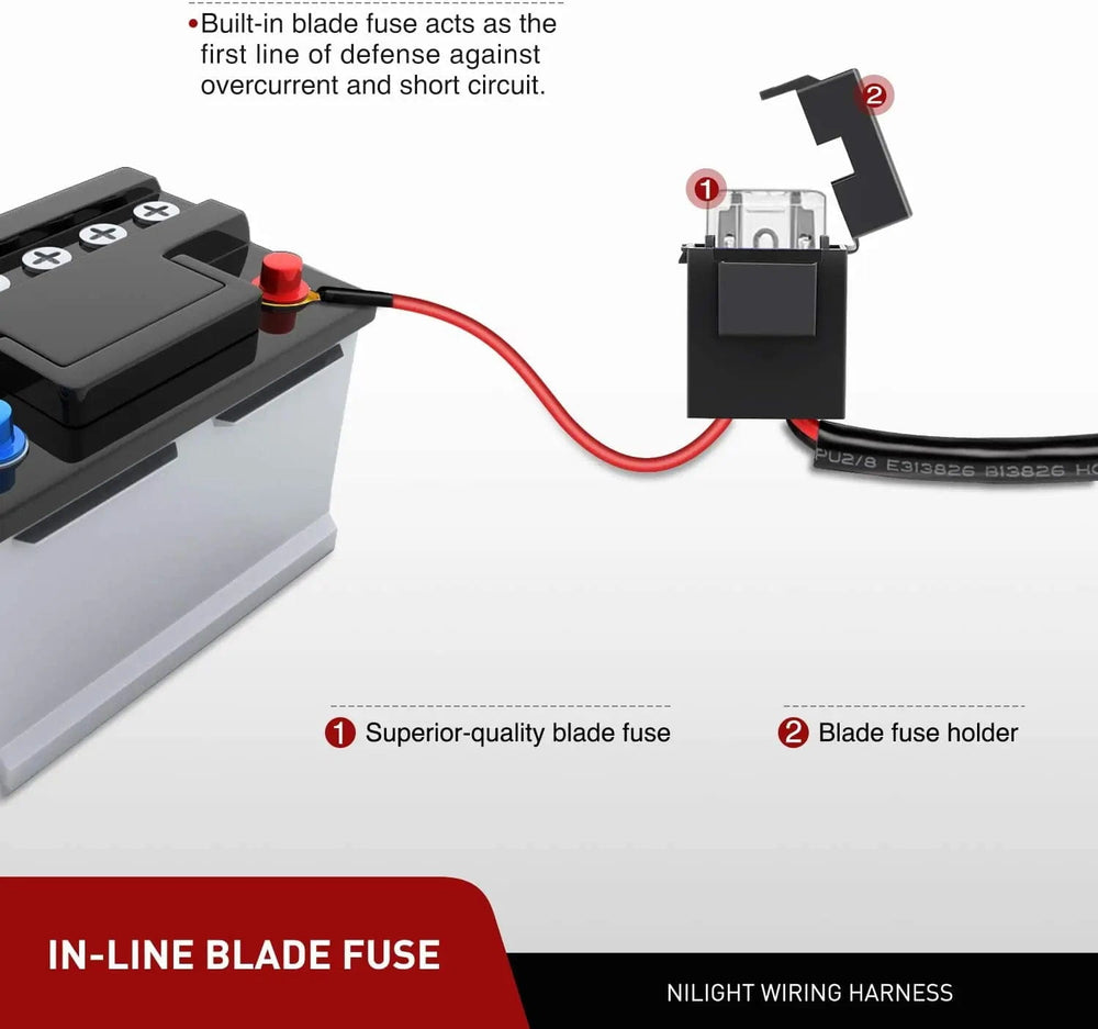 Wiring Harness Kit 14AWG 11.5FT DT Connector Wire Harness Kit 2 Leads W/ 12V On-Off Switch