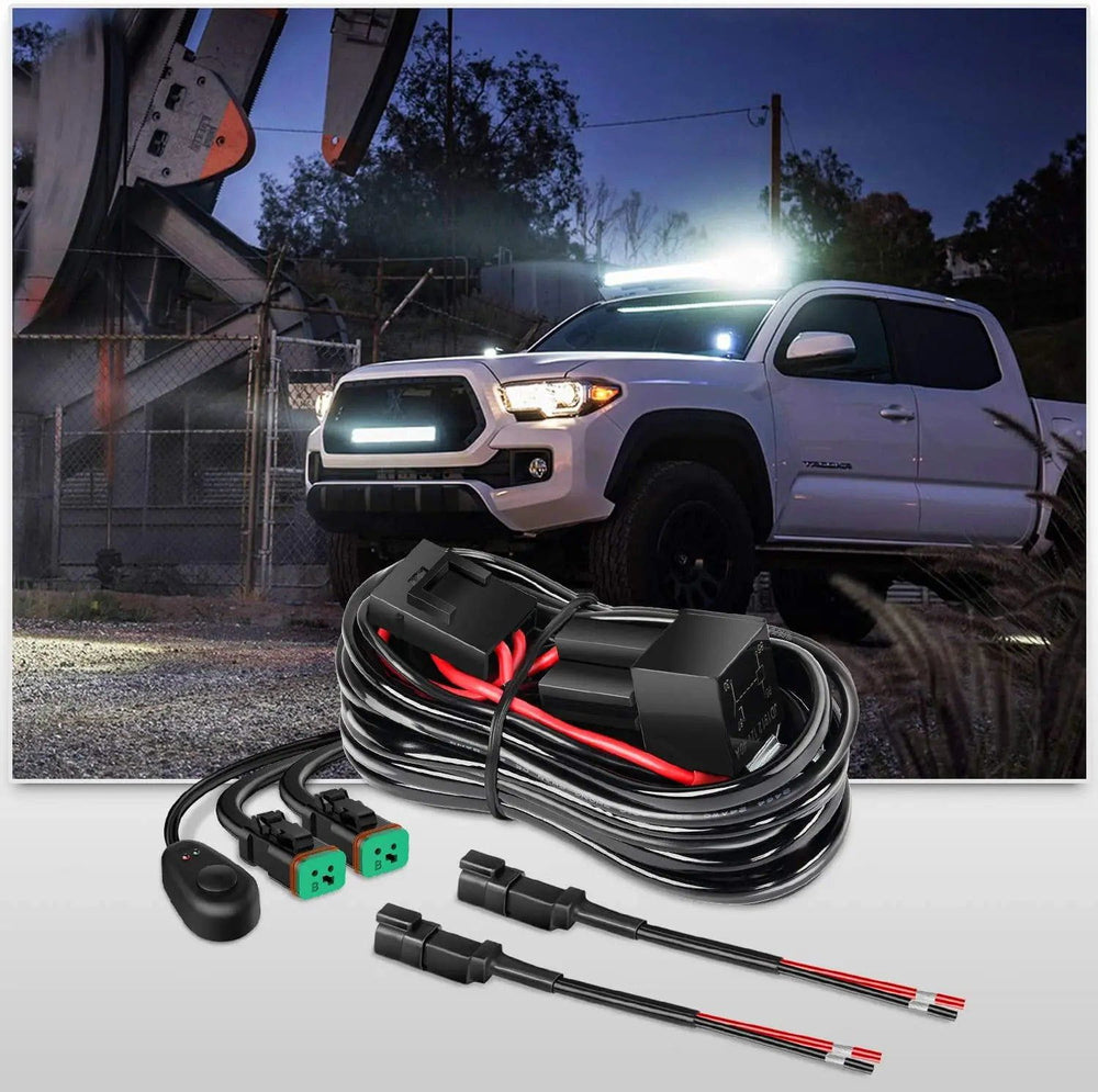 Wiring Harness Kit 14AWG 11.5FT DT Connector Wire Harness Kit 2 Leads W/ 12V On-Off Switch