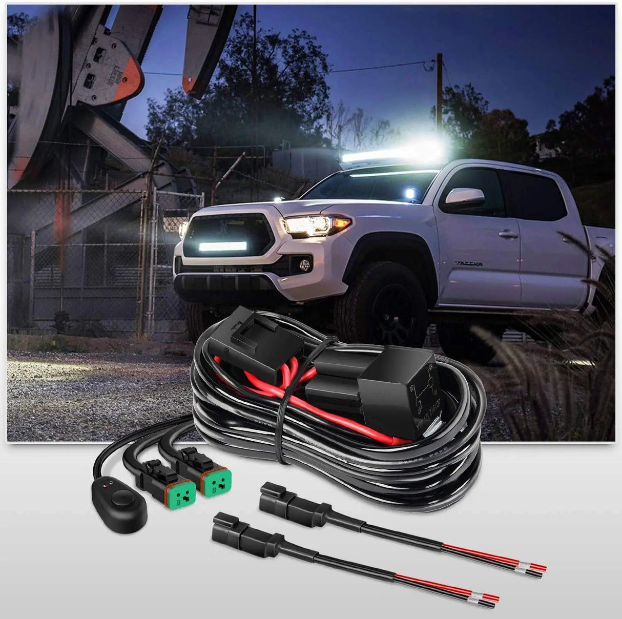 Wiring Harness Kit 14AWG 11.5FT DT Connector Wire Harness Kit 2 Leads W/ 12V On-Off Switch