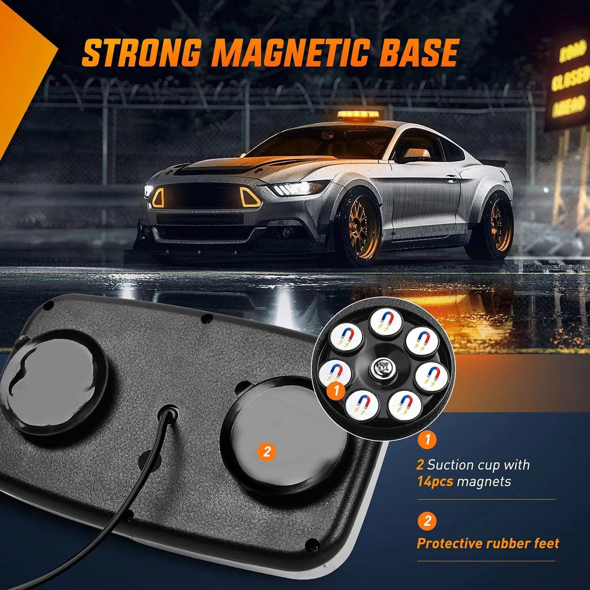 led strobe light 12" 48 Leds Roof Top Amber Emergency Strobe Light