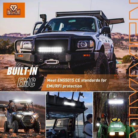 LED Light Bar 13.5 Inch 120W 14400LM Double Row Osram P8-5W Chips Spot Flood Led Light Bar