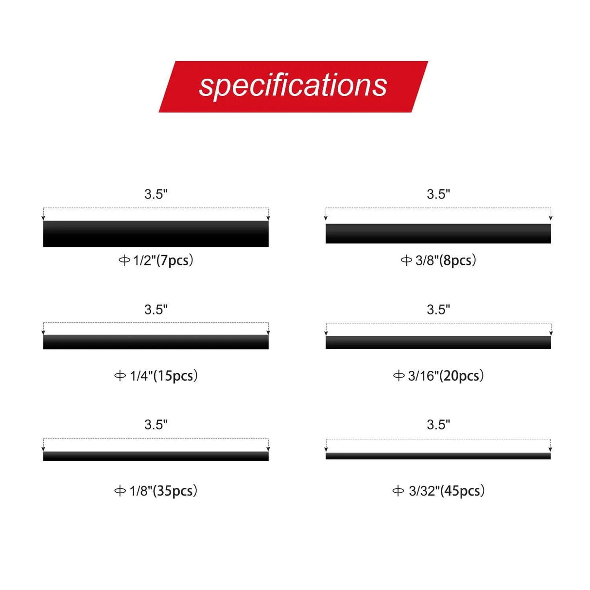 Accessories 130Pcs Heat Shrink Tubing Kit