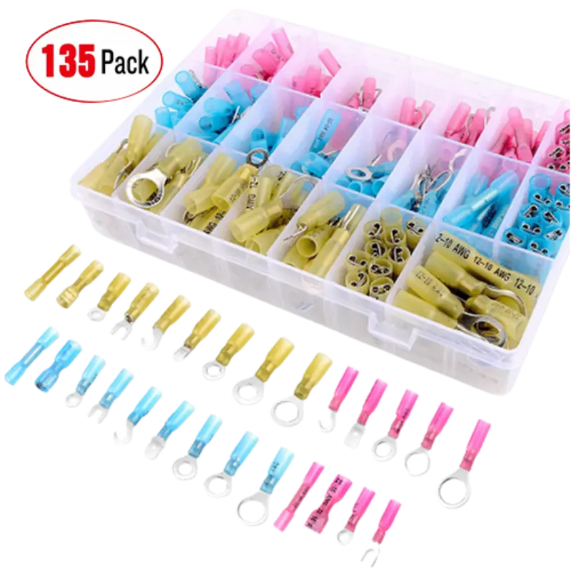 Connectors Assortments 135Pcs Heat Shrink Wire Connectors