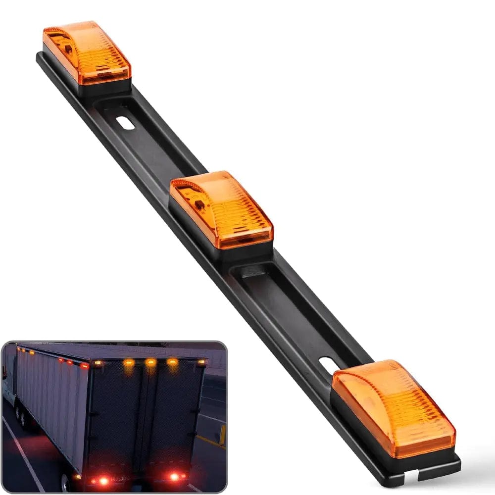 LED ID Bars 14 Inch 9 LEDs Amber Trailer Light ID Bar