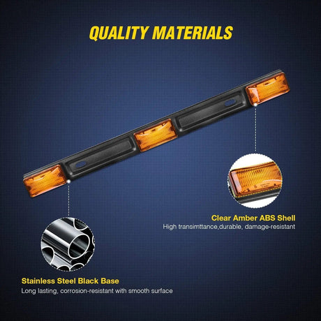 LED ID Bars 14 Inch 9 LEDs Amber Trailer Light ID Bar