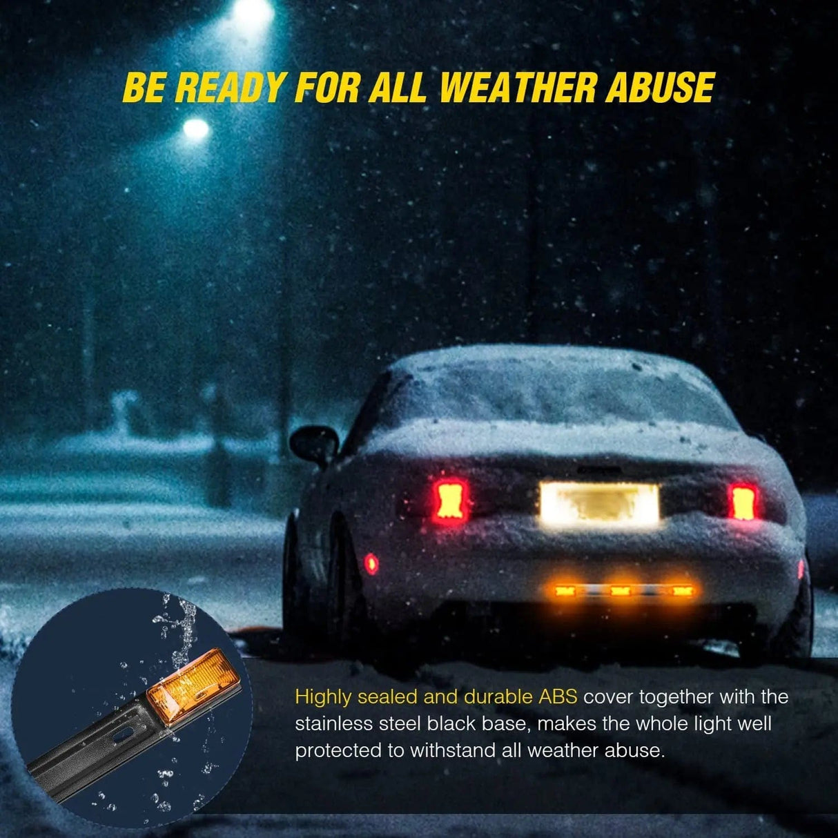 LED ID Bars 14 Inch 9 LEDs Amber Trailer Light ID Bar