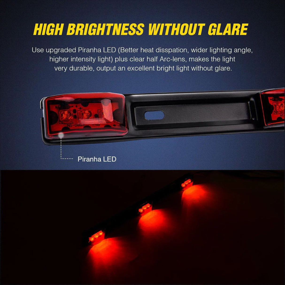 Trailer Light 14" 9 LEDs Red Trailer Light ID Bar