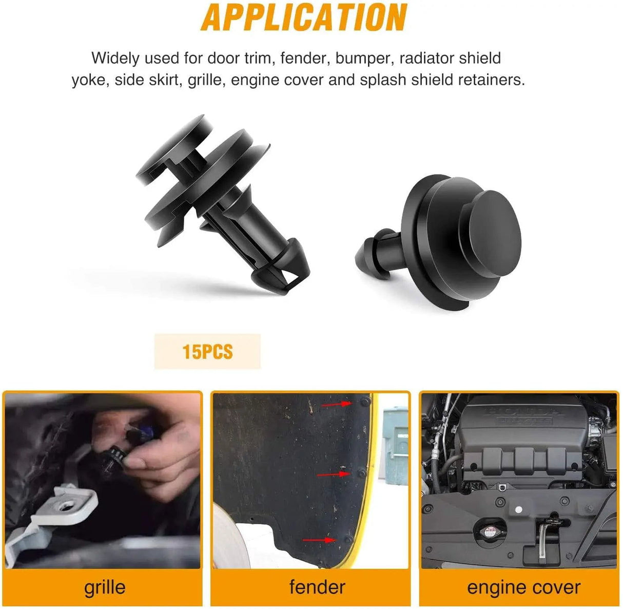 retainer clips 15 Pcs Head 18mm Hole 9mm Car Push Retainer Clips Kits For GM Chevrolet 15733971