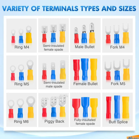 Connectors Assortments 1500Pcs Electrical wire terminal crimp connectors