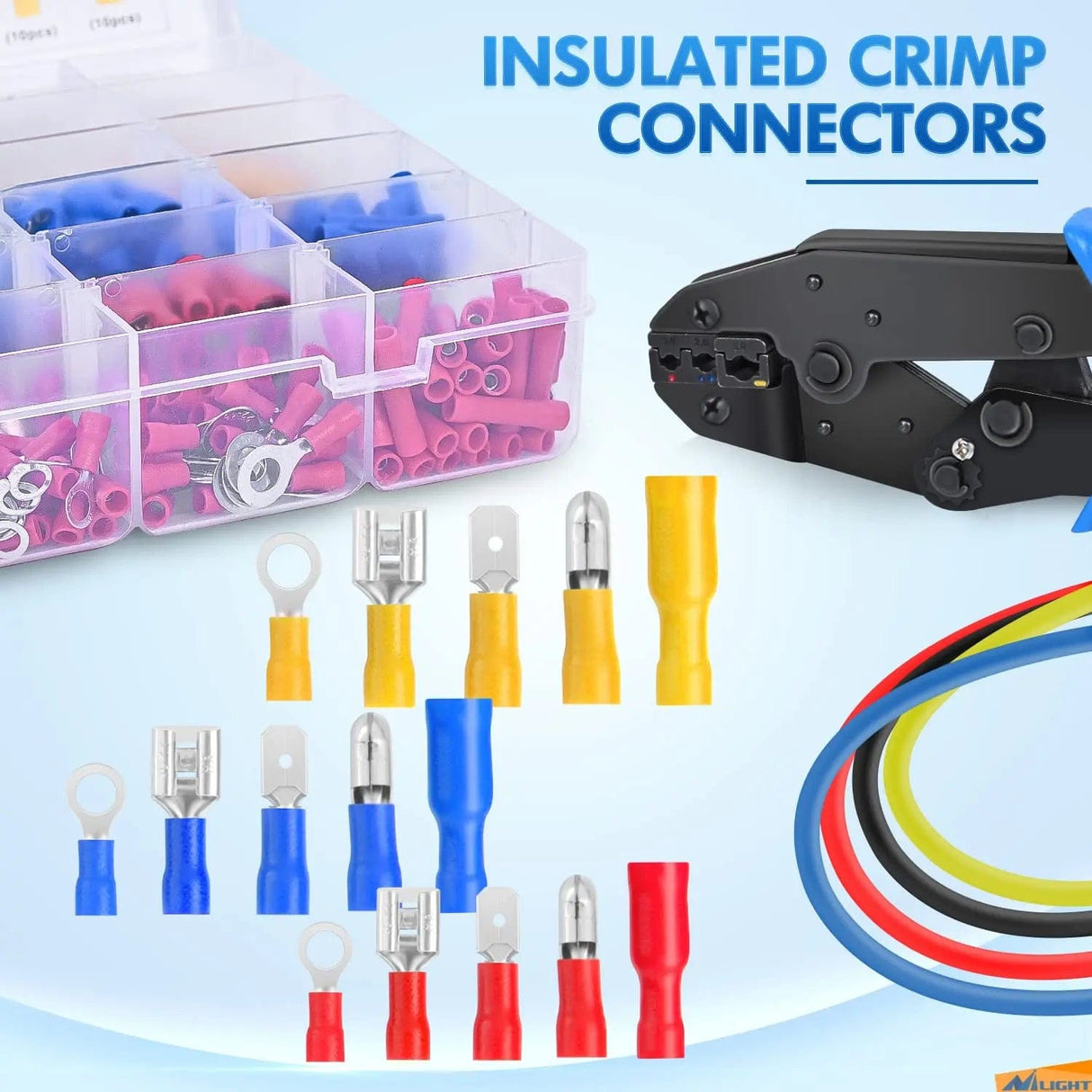 Connectors Assortments 1500Pcs Electrical wire terminal crimp connectors