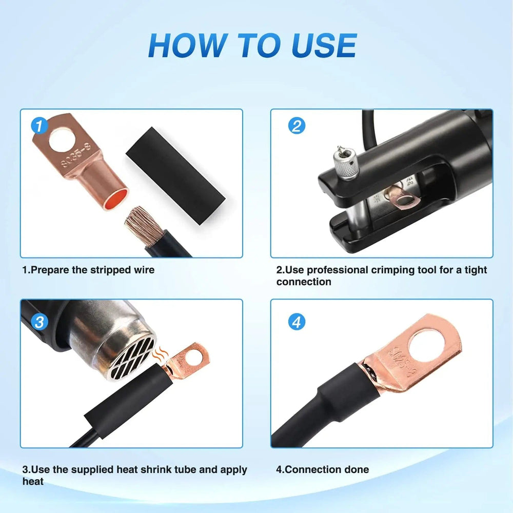 Accessories 150Pcs Copper Wire Lugs and Heat Shrink Tubing | 80Pcs Heat shrink Tube