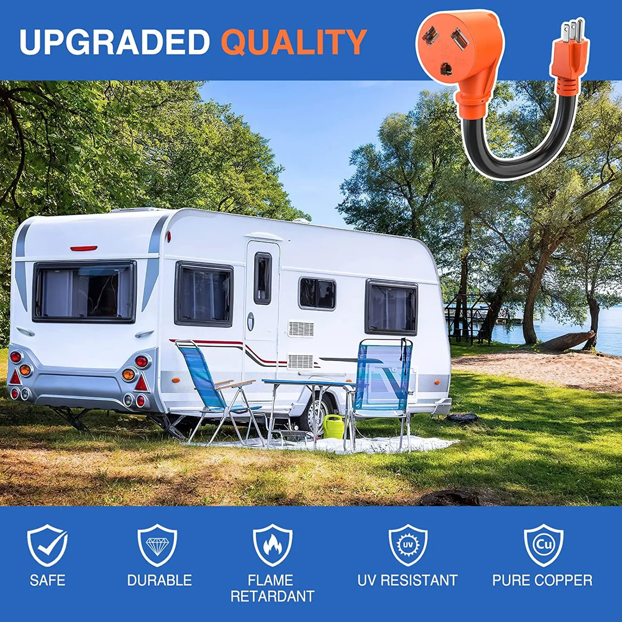 15Amp to 30Amp RV Power Adapter Cord Nilight