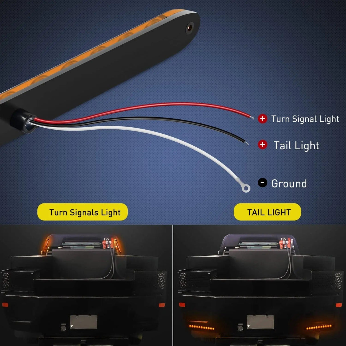 LED ID Bars 16 Inch 11 LEDs Amber Trailer Light Bar (Pair)