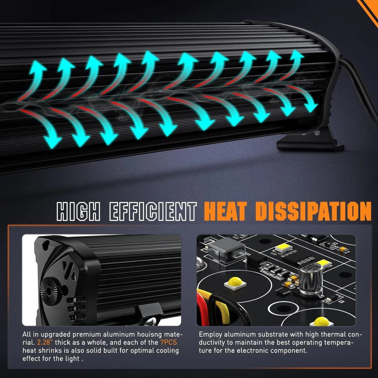 LED Light Bar 16 Inch 60W 7200LM Slim Spot Flood Osram P8-5W Chips Led Light Bar