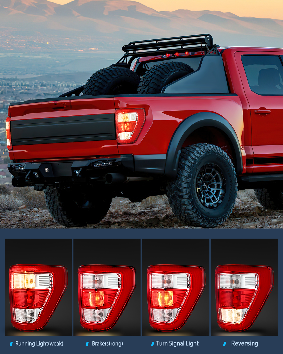 Nilight Taillight Assembly Compatible with 2021 2022 2023 Ford F150 XL Non Blind Spot Tail Light Model Rear Lamp Replacement OE Style halogen bulbs Passenger Side