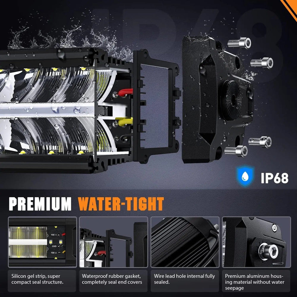 Motor Vehicle Lighting 19 Inch 150W 15500LM Anti-Glare Spot Flood LED Light Bar | 16AWG DT Wire