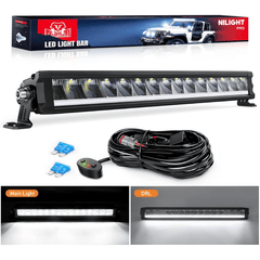 19.5 Inch 75W 8045LM Anti-Glare Slim DRL Spot Flood LED Light Bar Kit | 16AWG Wire DT Switch