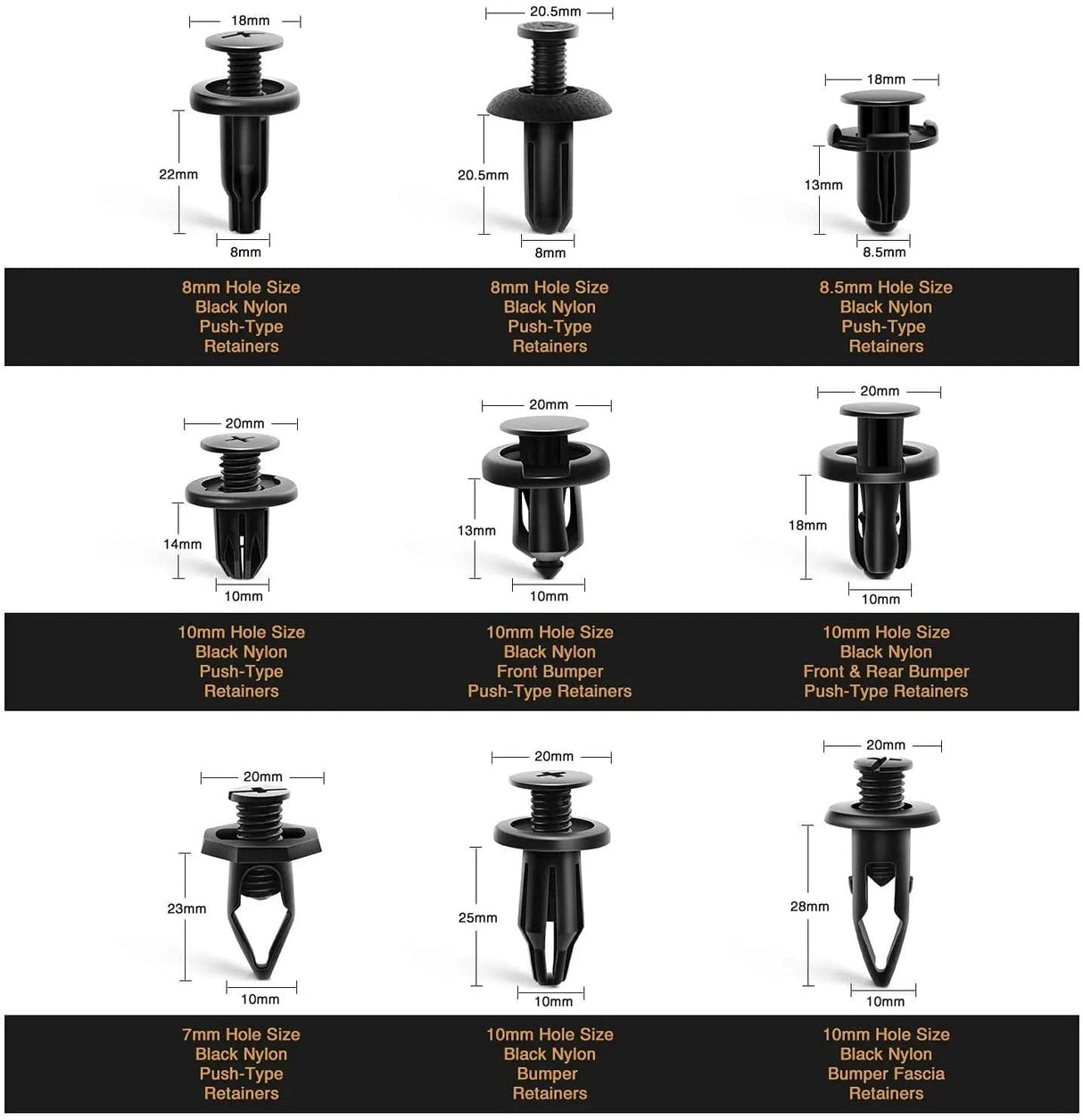 retainer clips 190 Pcs Car Push Retainer Clips Kits For Toyota Honda Nissan Mazda