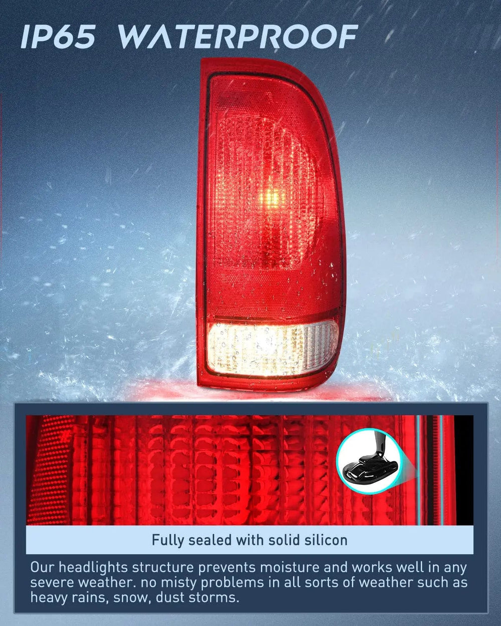 Taillight Assembly 1997 1998 1999 2000 2001 2002 2003 Ford F150 1997 1998 1999 Light Duty 1999 2000 2001 2002 2003 2004 2005 2006 2007 Ford Super Duty Tail light Assembly Red Housing Rear Lamp Replacement OE Style Passenger Side