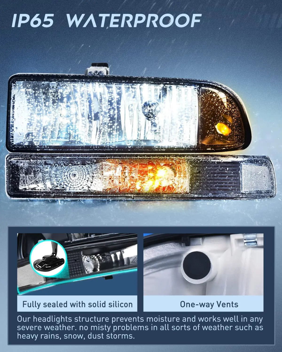 Headlight Assembly 1998-2005 Chevy Blazer S10 Headlight Assembly Black Case Clear Reflector