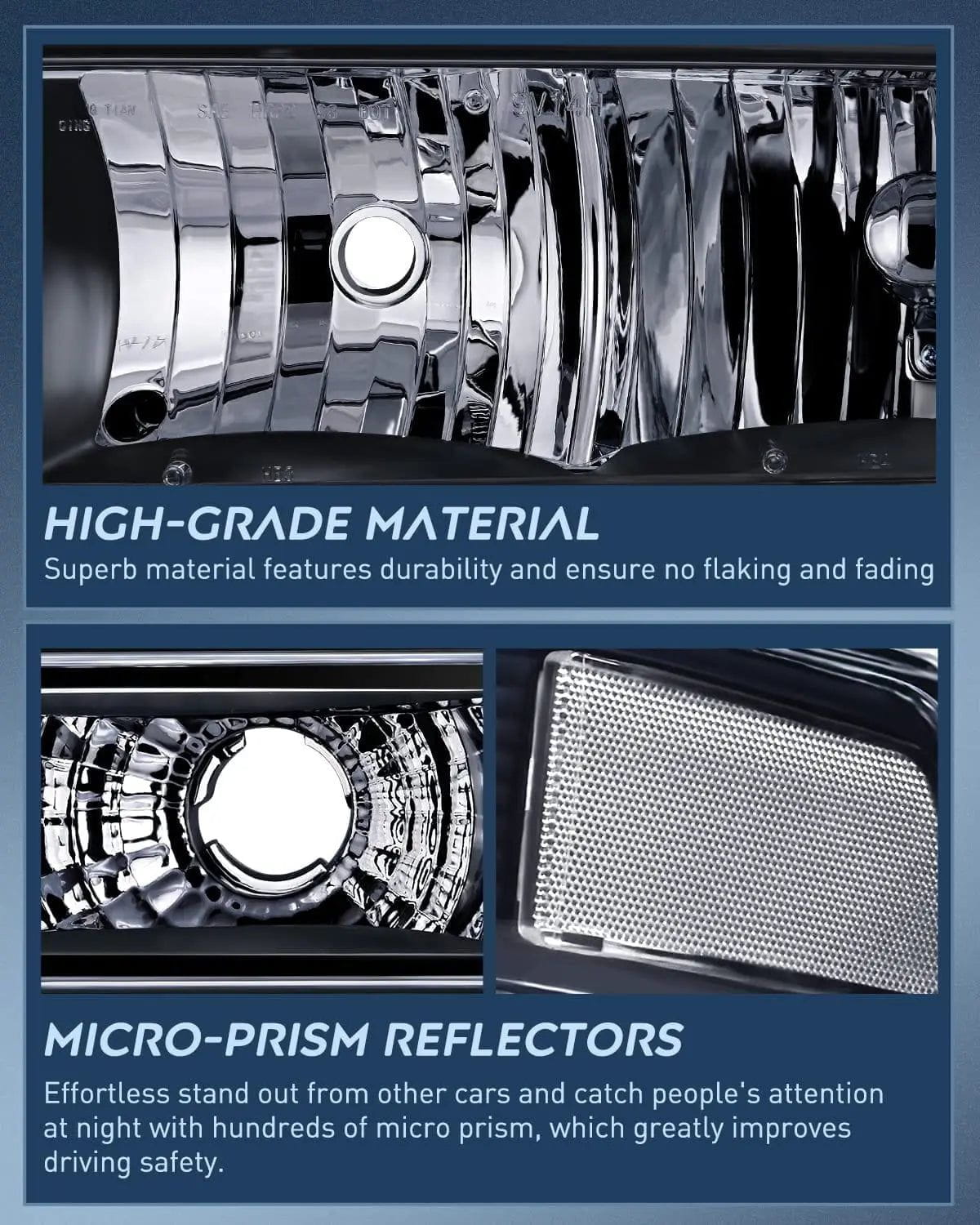 Headlight Assembly 1998-2005 Chevy Blazer S10 Headlight Assembly Black Case Clear Reflector