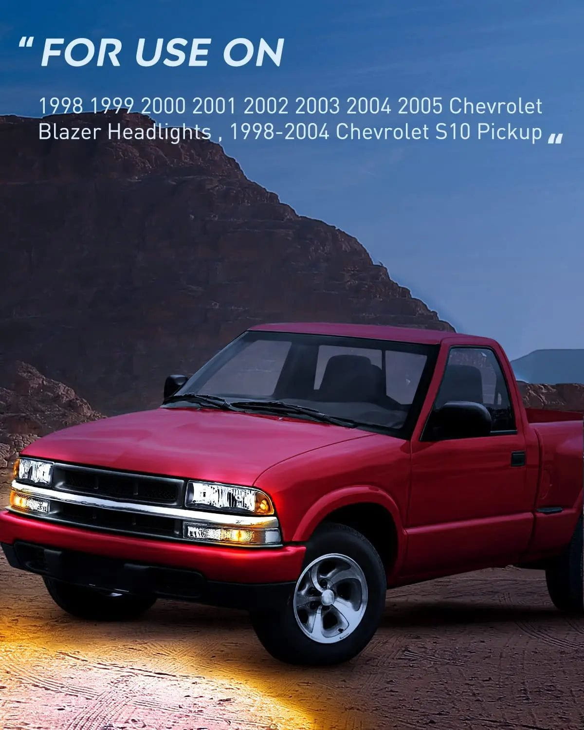 Headlight Assembly 1998-2005 Chevy Blazer S10 Headlight Assembly Black Case Clear Reflector