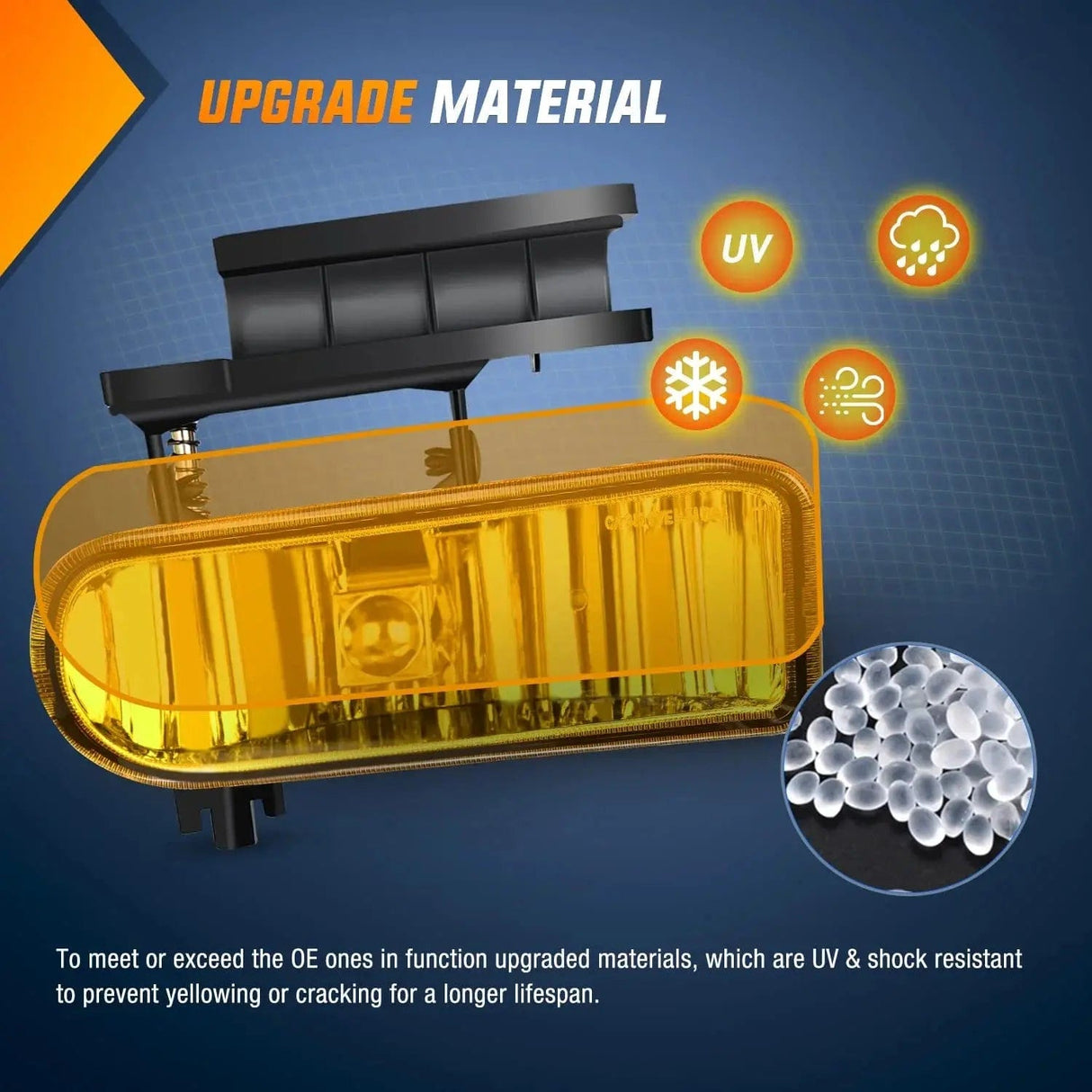 Fog Light Assembly 1999 2000 2001 2002 Chevy Silverado 1500 2500 2001 2002 Chevy Silverado 3500 2000 2001 2002 2003 2004 2005 2006 Chevy Suburban Tahoe Amber Fog Light Assembly