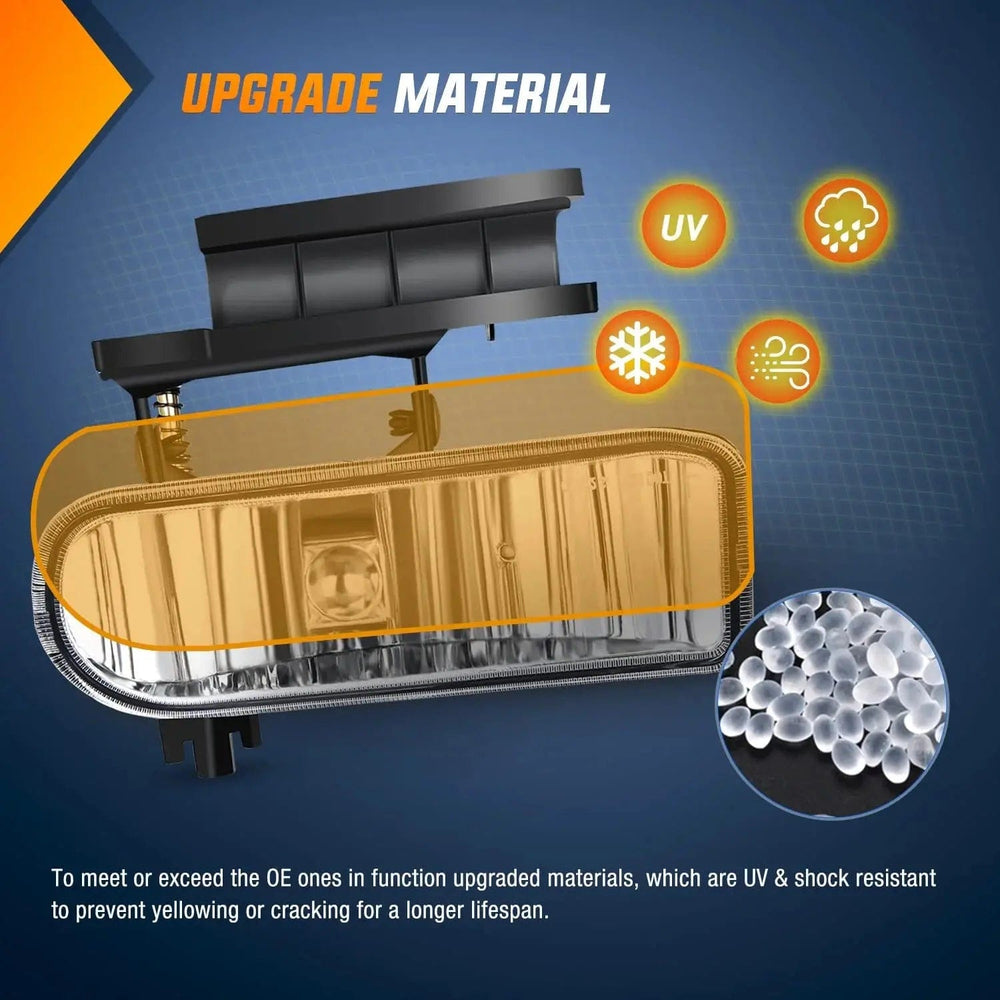 Fog Light Assembly 1999 2000 2001 2002 Chevy Silverado 1500 2500 2001 2002 Chevy Silverado 3500 2000 2001 2002 2003 2004 2005 2006 Chevy Suburban Tahoe Fog Light Assembly Clear Lens