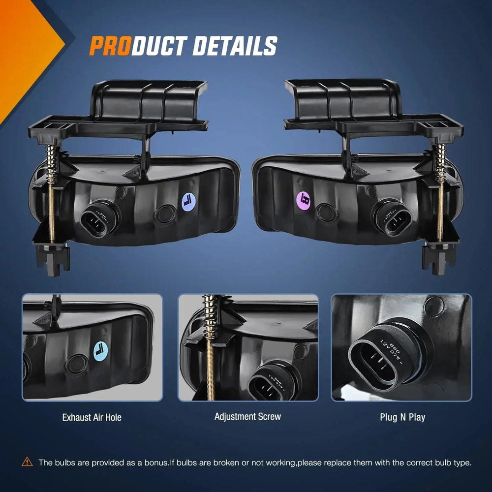 Fog Light Assembly 1999 2000 2001 2002 Chevy Silverado 1500 2500 2001 2002 Chevy Silverado 3500 2000 2001 2002 2003 2004 2005 2006 Chevy Suburban Tahoe Fog Light Assembly Clear Lens